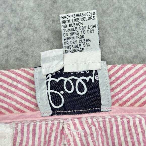 Vtg Lilly Pulitzer Capri Pants Womens 12 Seersucker Pink Wht Stripe Stretch Crop - Picture 9 of 15